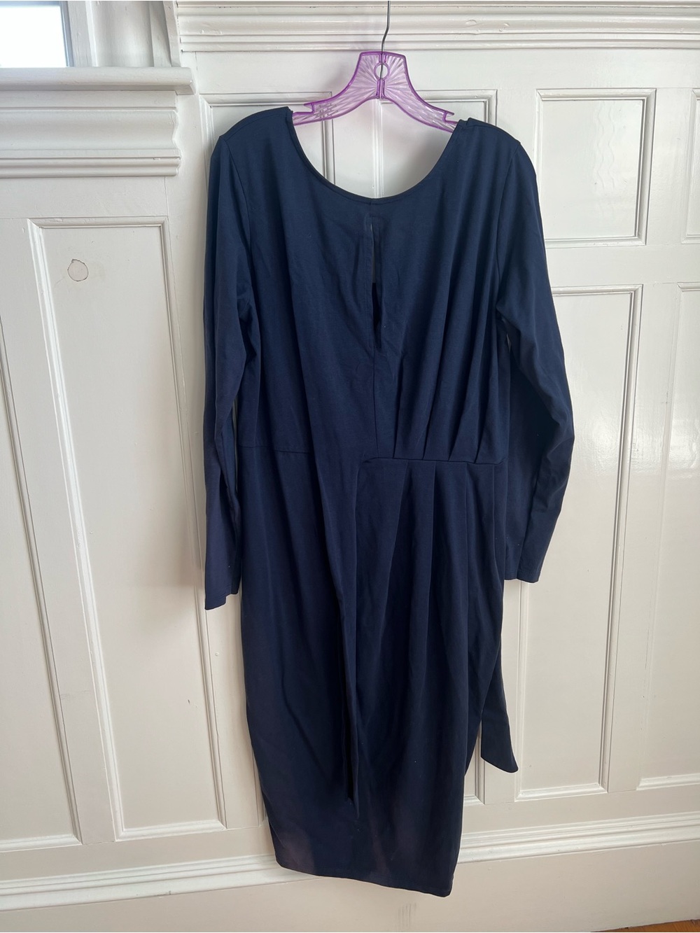 ASOS Navy Long-Sleeve Midi Dress